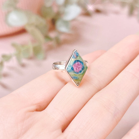 Ruby Fuchsite 925 Sterling Silver Ring - Size 6