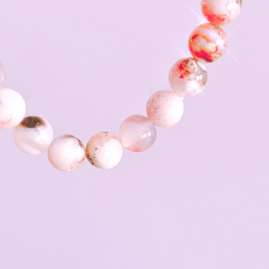 Flower Agate 8mm Bracelet