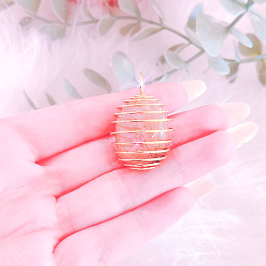 Spiral Cage Pendant - Gold