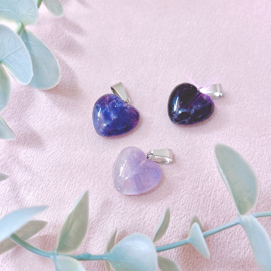 Amethyst Puffy Heart Pendant