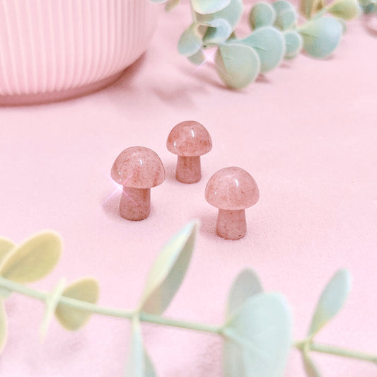 Strawberry Quartz Mini Mushroom