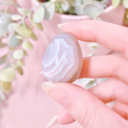 Black Flower Agate Tumble