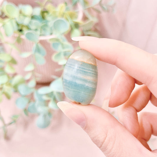 Lemurian Aquatine Calcite (Blue Onyx) Tumble