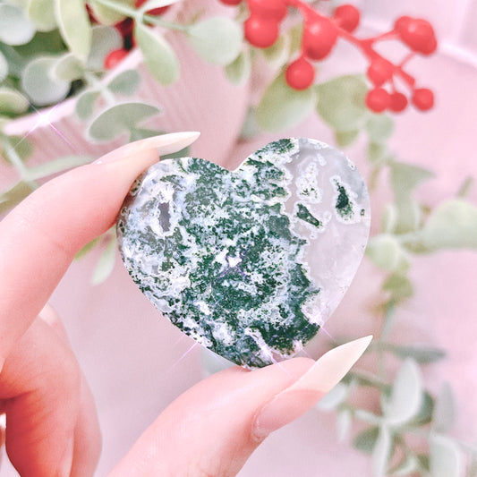Moss Agate Heart