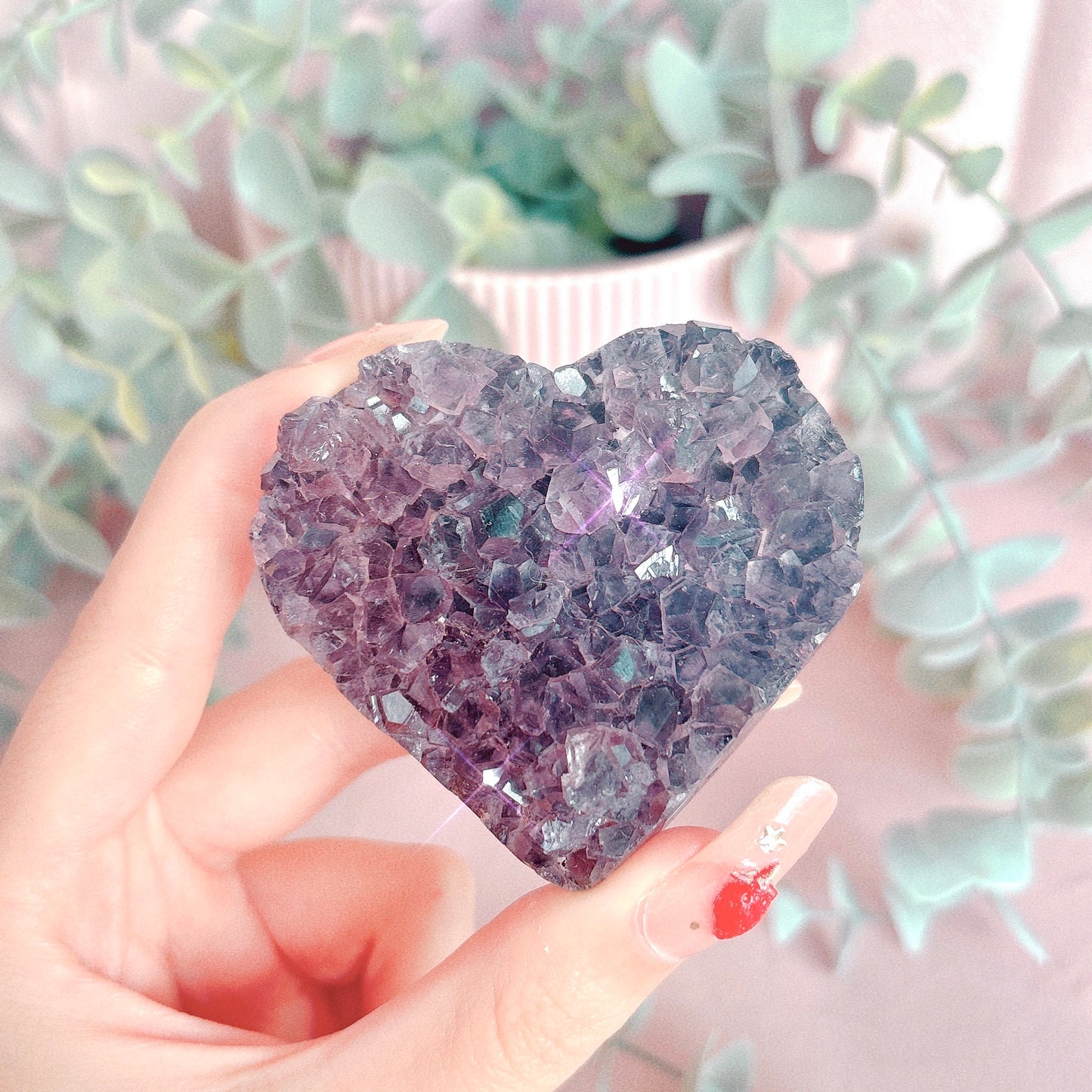 Amethyst Cluster Heart