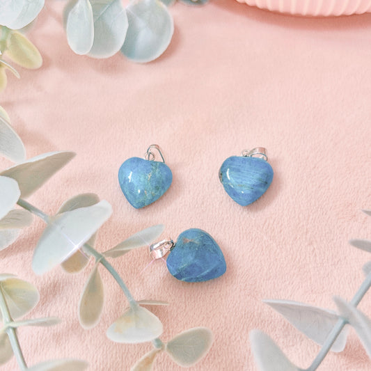 Blue Apatite Puffy Heart Pendant