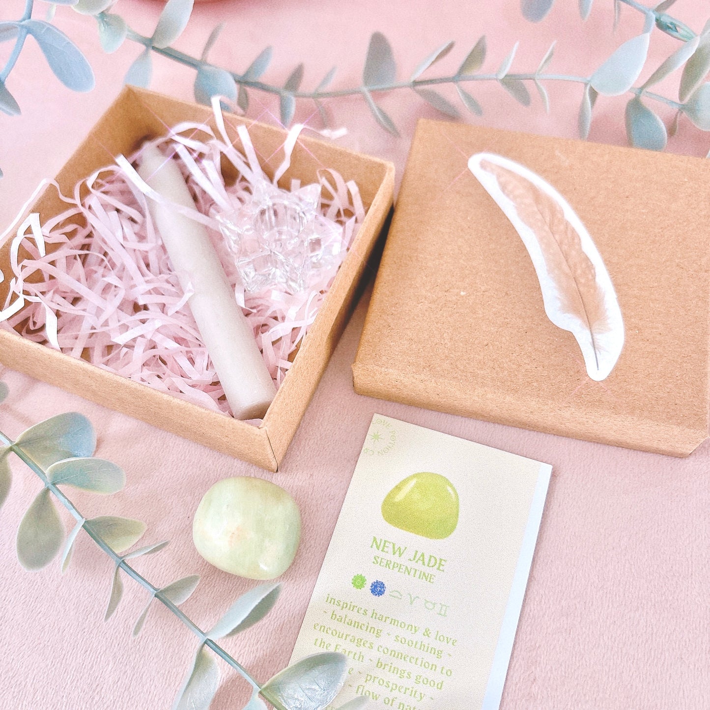 Wish Candle + Crystal Tumble Gift Pack