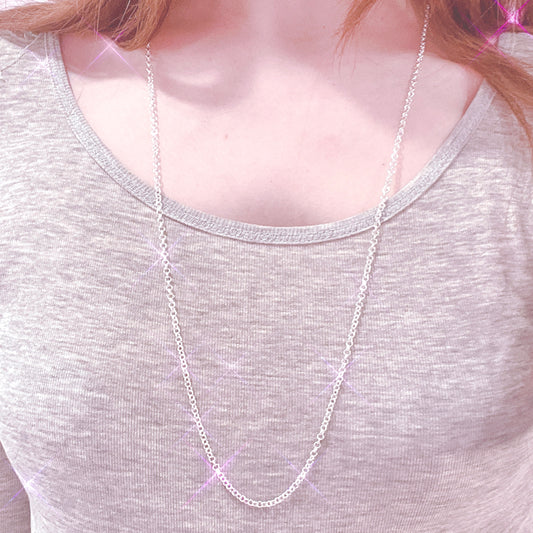 Silver Stainless Steel Necklace - 75cm