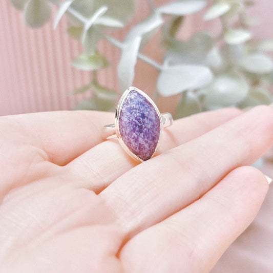 Lepidolite 925 Sterling Silver Ring - Size 7.5