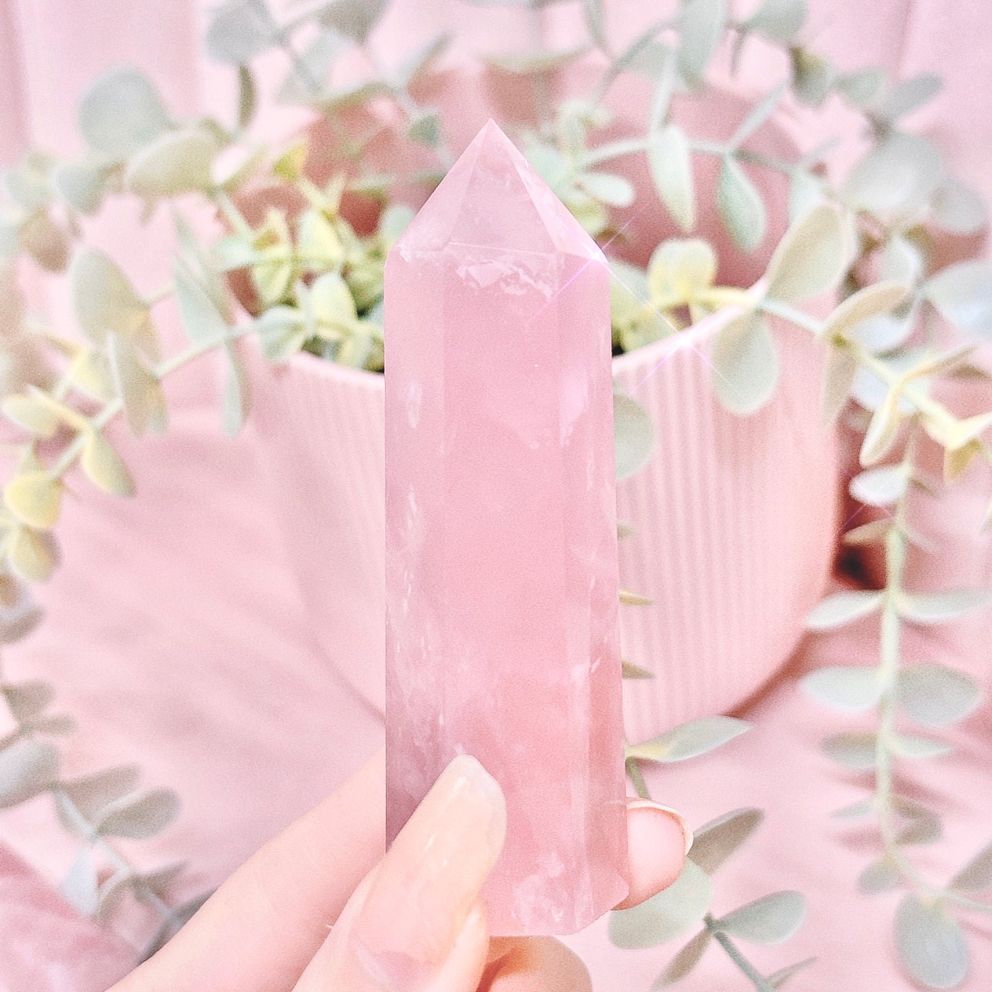 Lavender Rose Quartz Tower