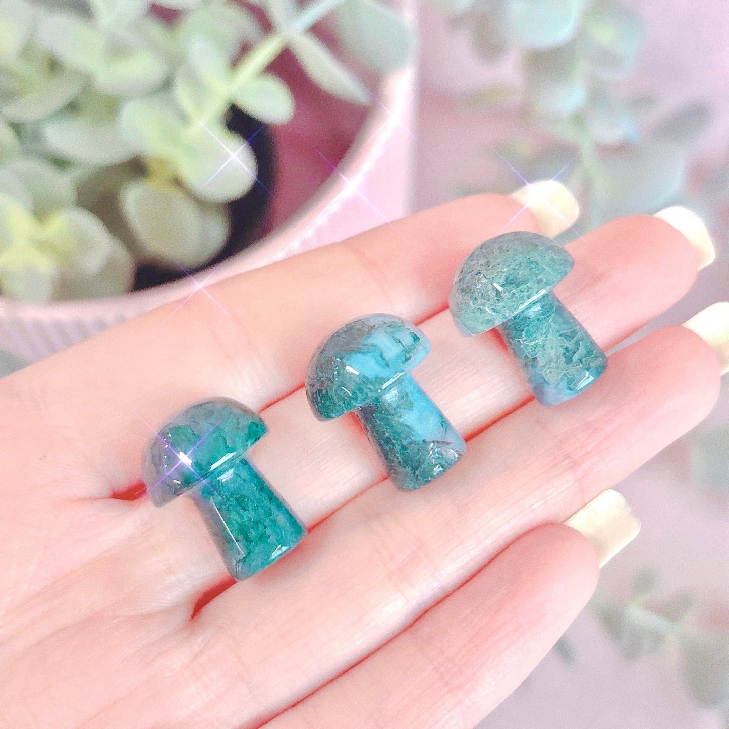 Moss Agate Mini Mushroom