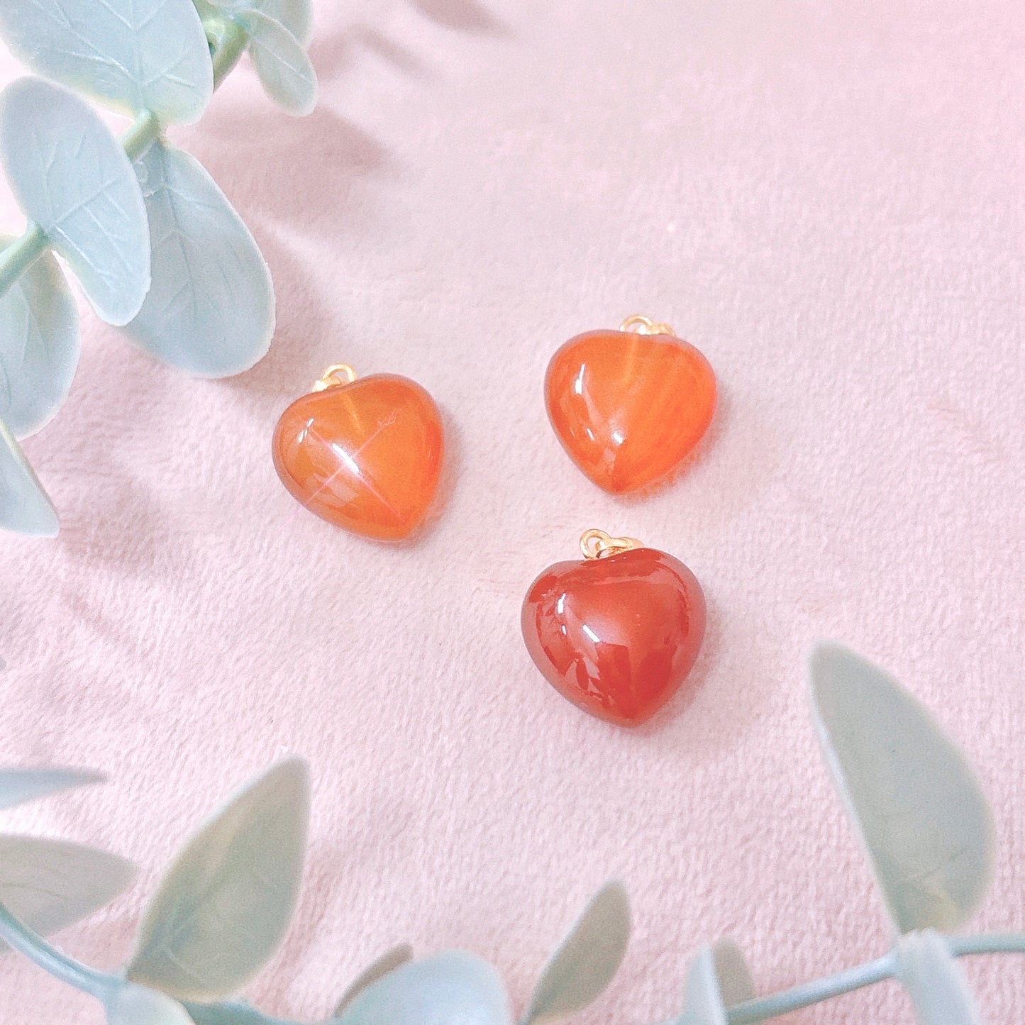 Carnelian Puffy Heart Pendant