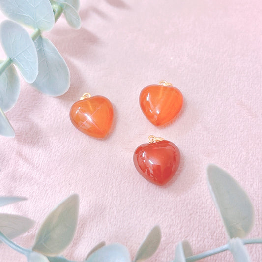 Carnelian Puffy Heart Pendant