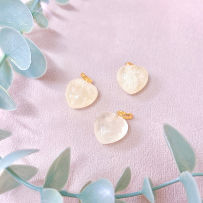 Lemon Quartz Puffy Heart Pendant