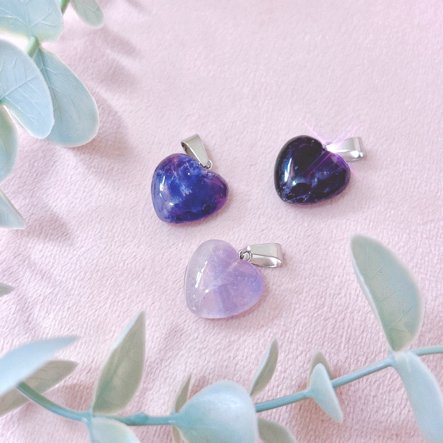 Amethyst Puffy Heart Pendant