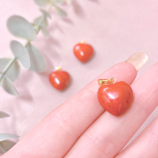 Red Jasper Puffy Heart Pendant