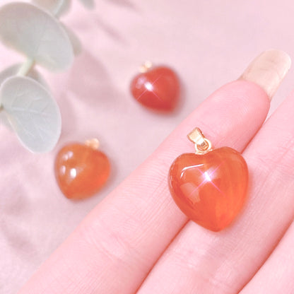Carnelian Puffy Heart Pendant