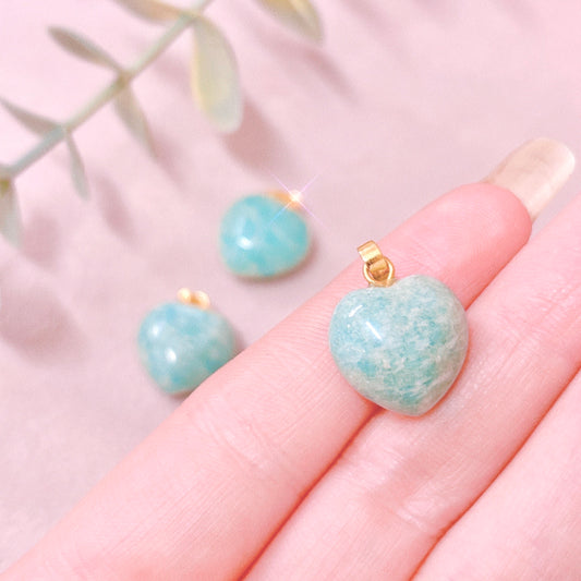 Amazonite Puffy Heart Pendant