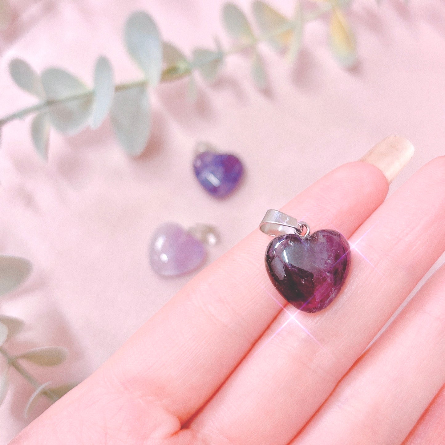Amethyst Puffy Heart Pendant