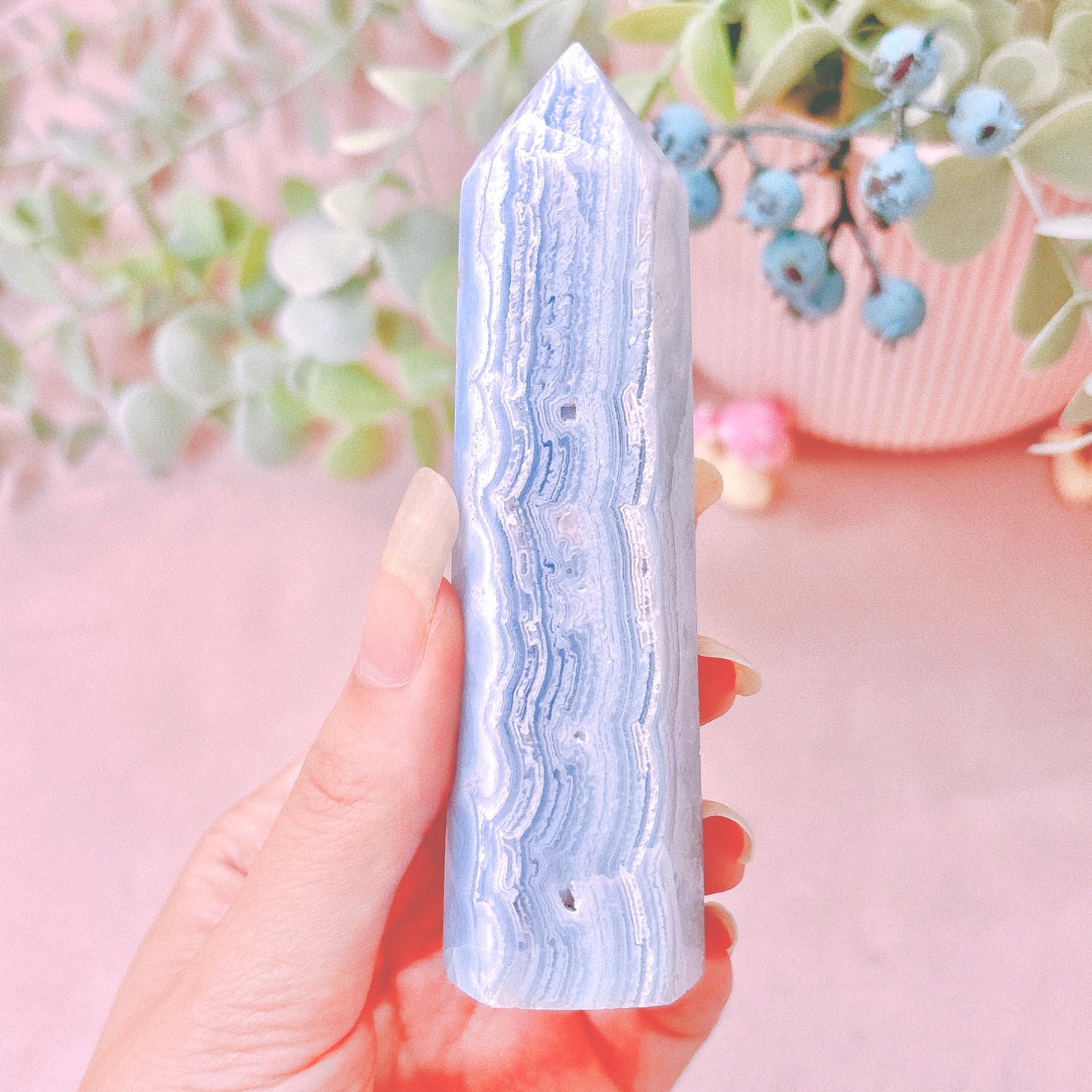 Blue Lace Agate Tower