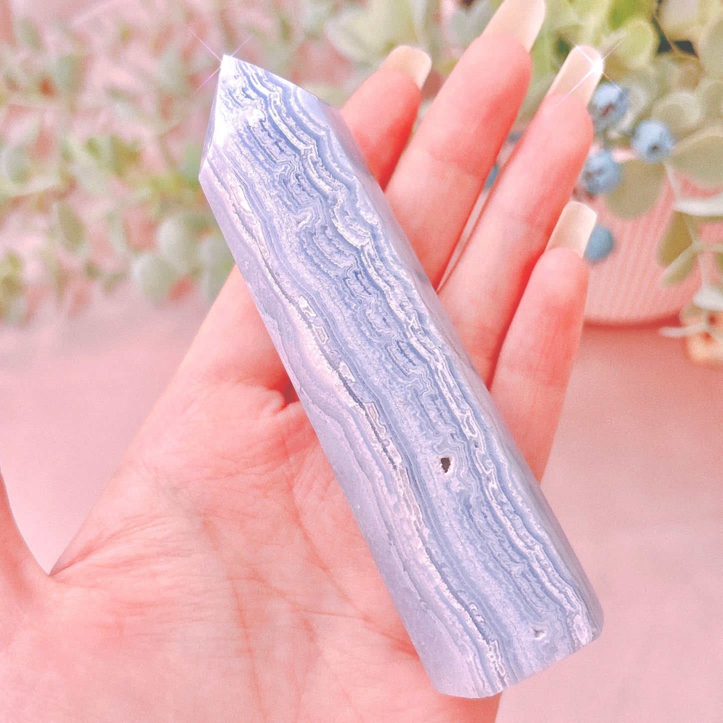 Blue Lace Agate Tower