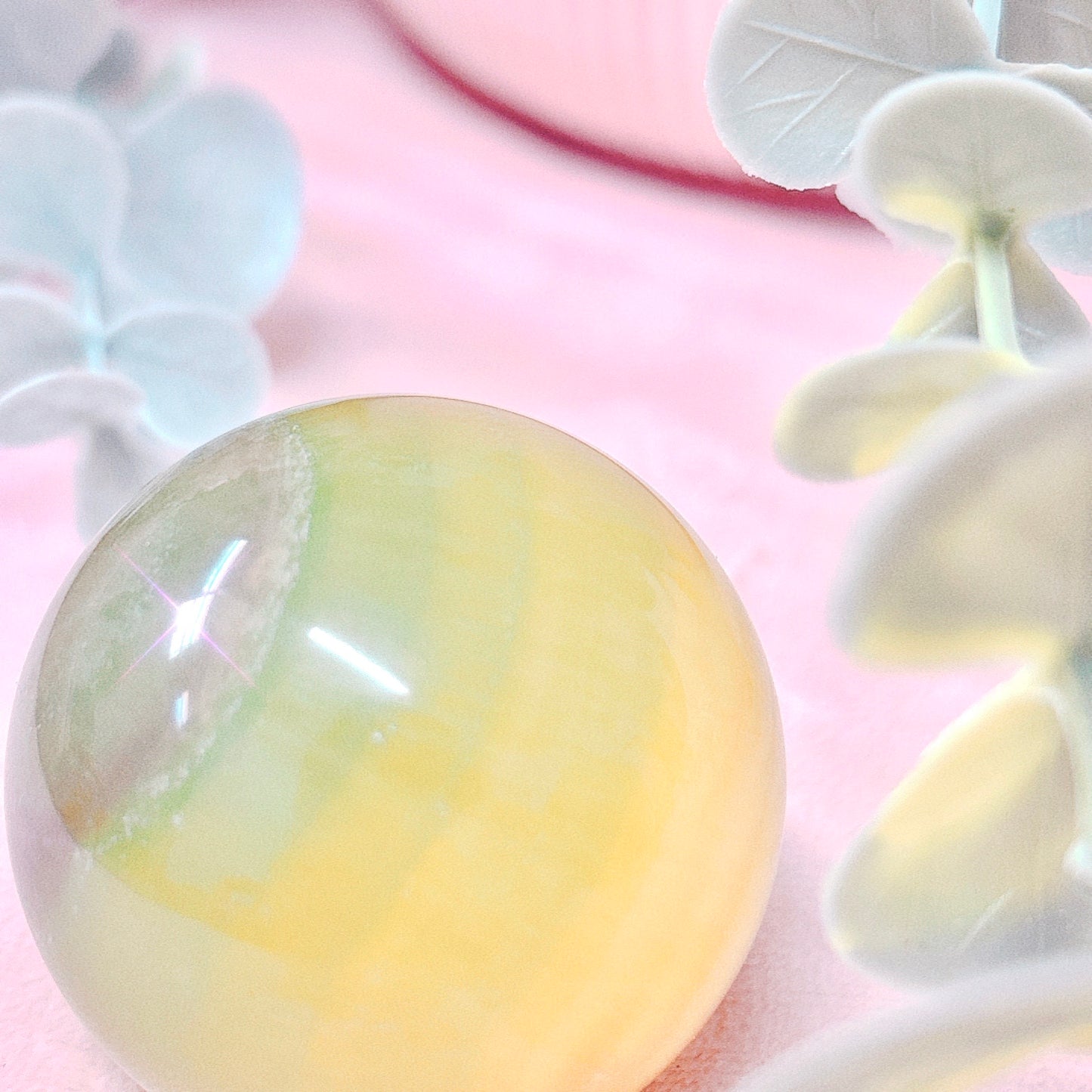 Mango Fluorite Sphere