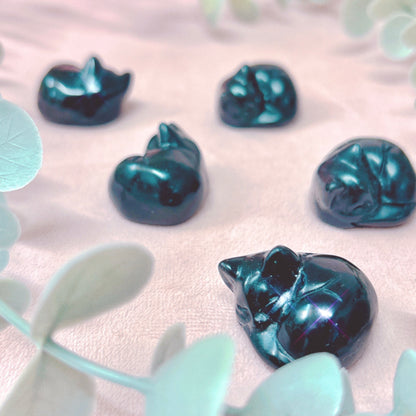 Black Obsidian Sleeping Cat