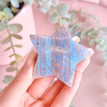 White Moonstone with Sunstone Star