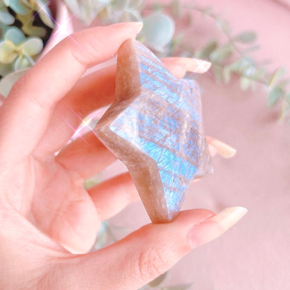 White Moonstone with Sunstone Star