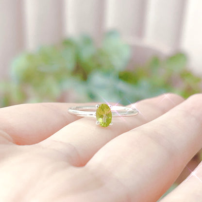 Peridot 925 Sterling Silver Ring - Size 5.5