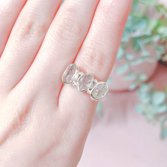 Herkimer Diamond 925 Sterling Silver Ring - Size 6.5