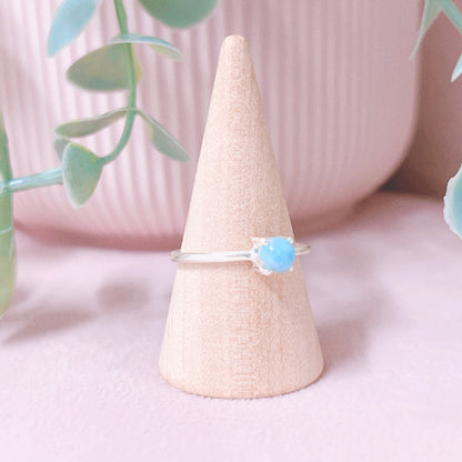 Larimar 925 Sterling Silver Ring - Size 8