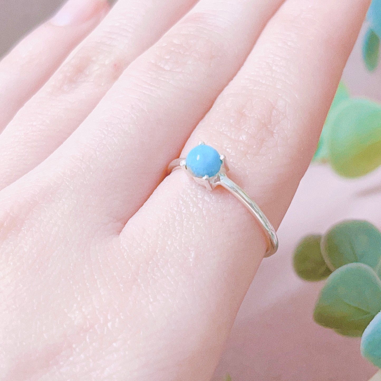 Larimar 925 Sterling Silver Ring - Size 8