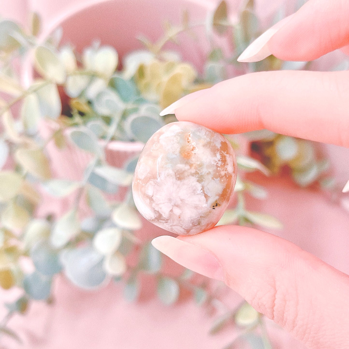 Green Flower Agate Tumble