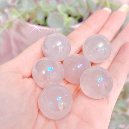 Angel Aura Rose Quartz (Treated) Sphere