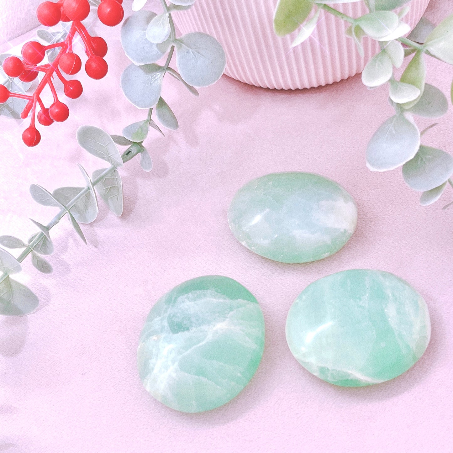 Aqua Calcite Palm Stone