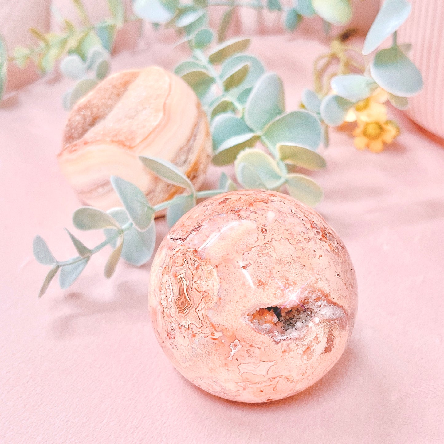 Pink Lace Agate Sphere