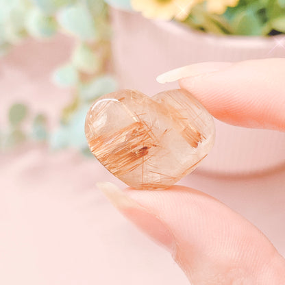 Rutilated Quartz Heart