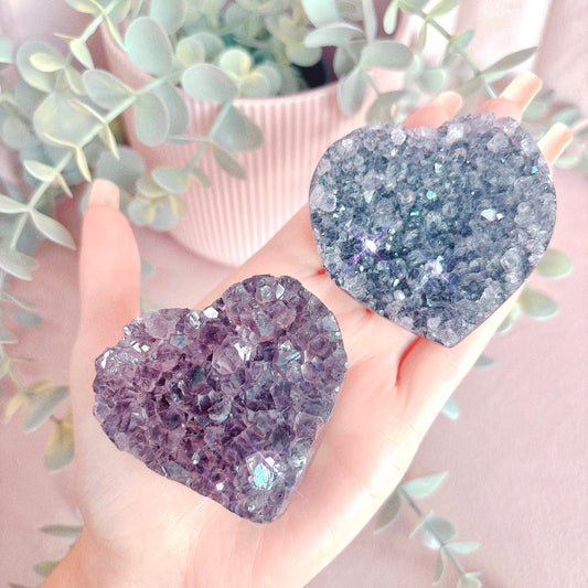 Amethyst Cluster Heart