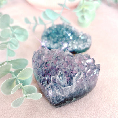 Amethyst Cluster Heart