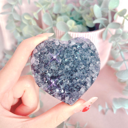 Amethyst Cluster Heart