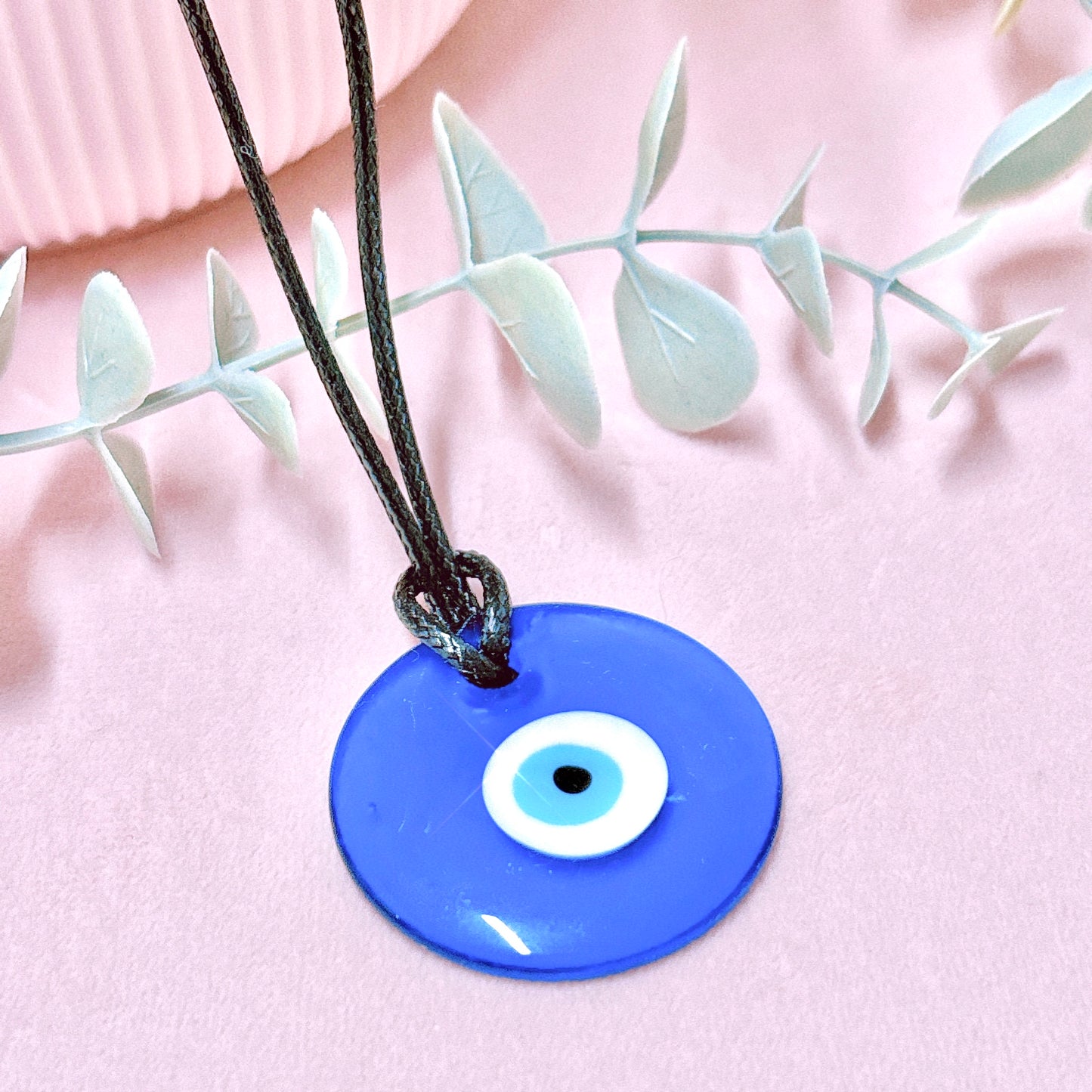 Blue Evil Eye Pendant + Cord