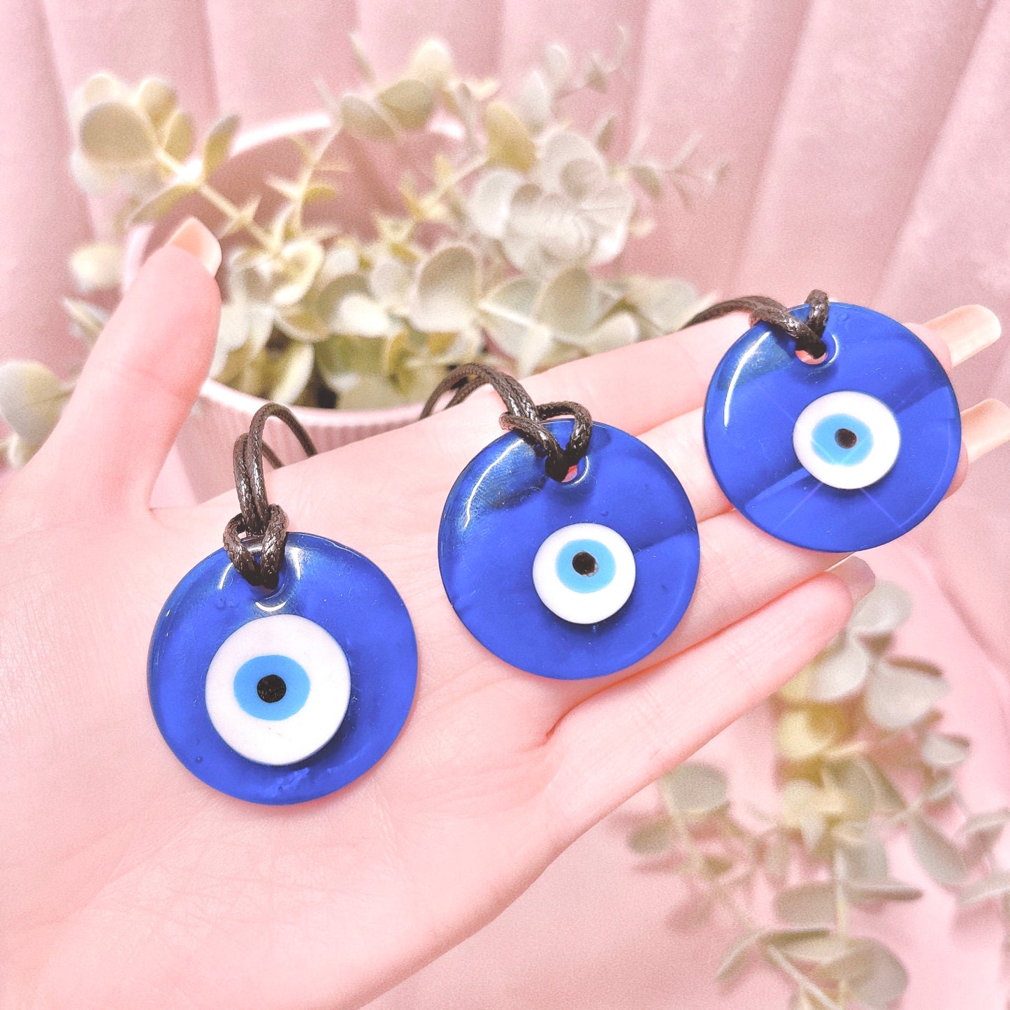 Blue Evil Eye Pendant + Cord