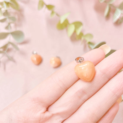 Peach Aventurine Puffy Heart Pendant