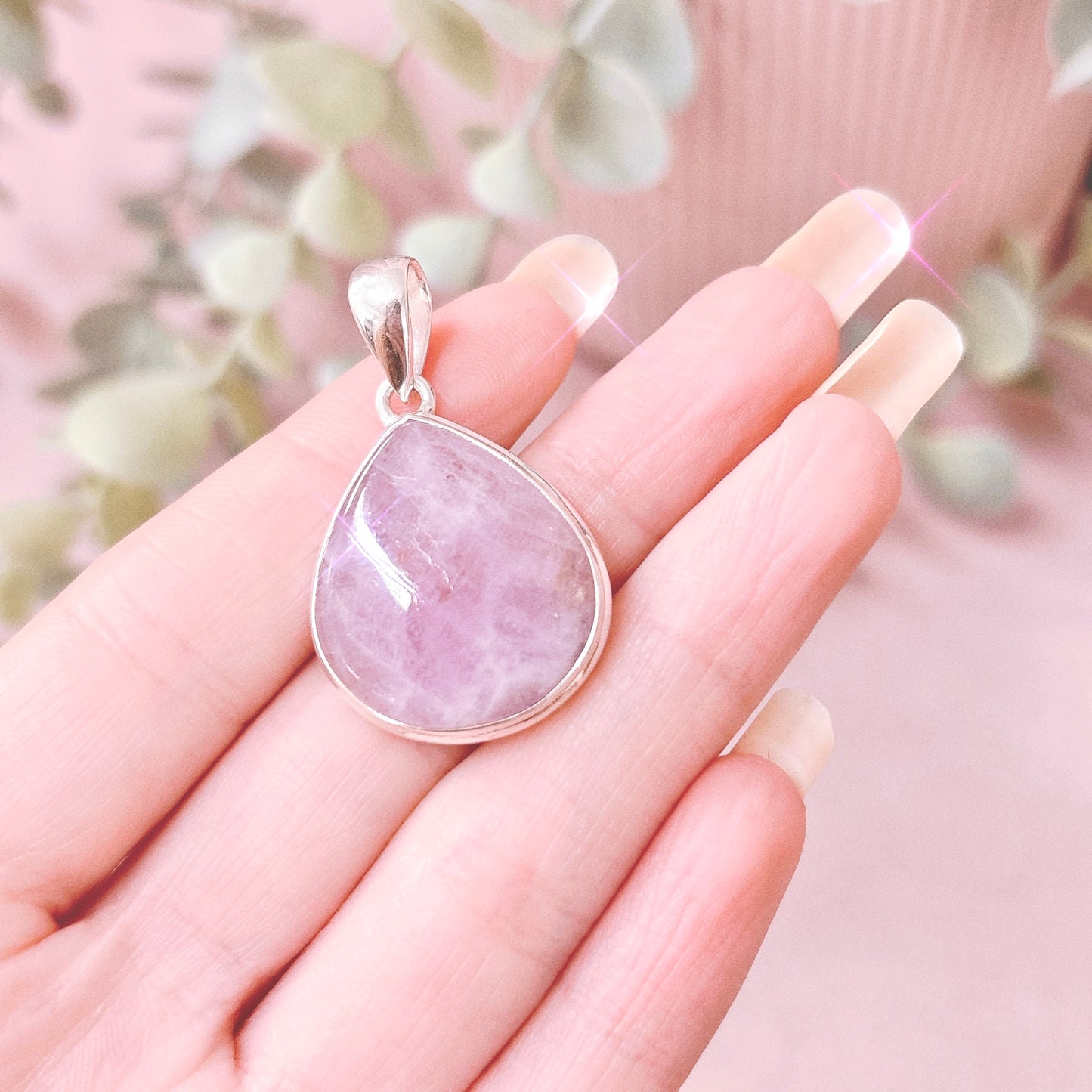 Kunzite Pear 925 Sterling Silver Pendant