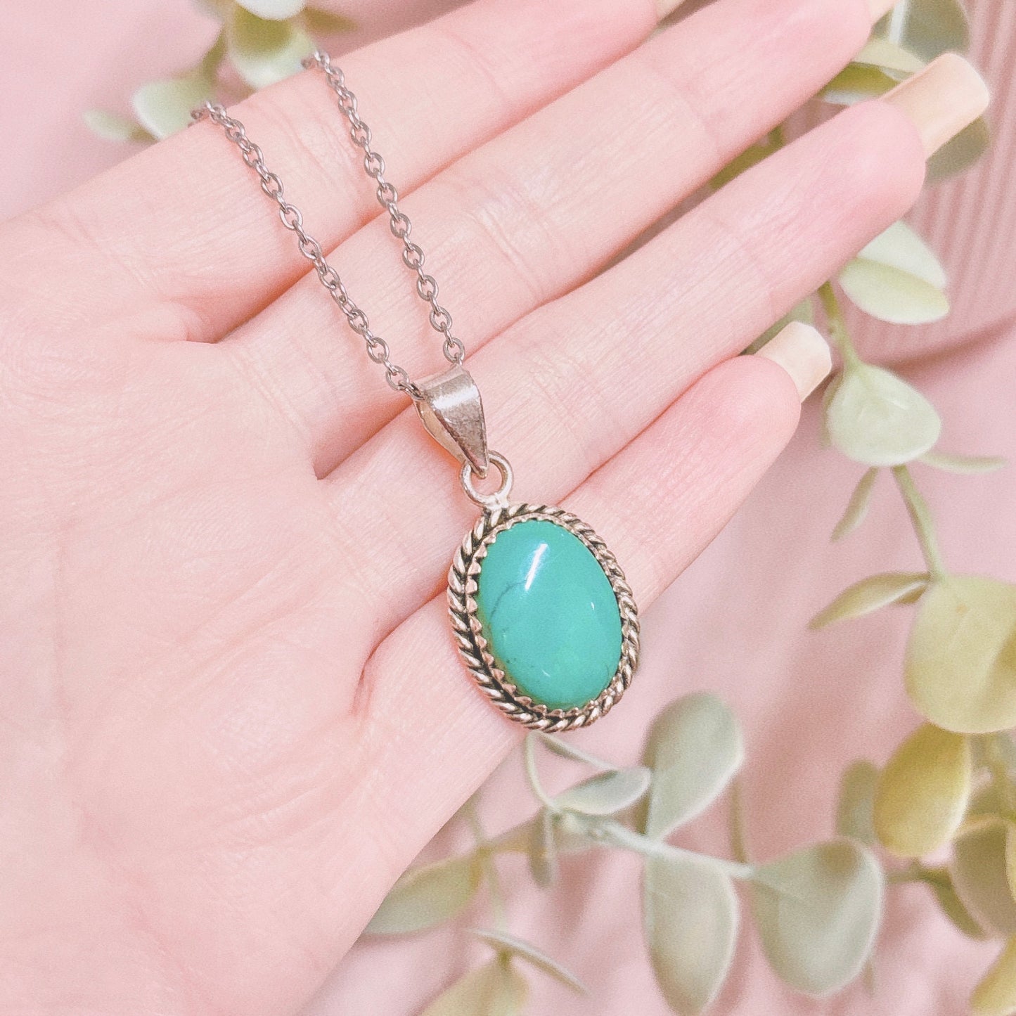 Turquoise 'Kingman' 925 Sterling Silver Pendant