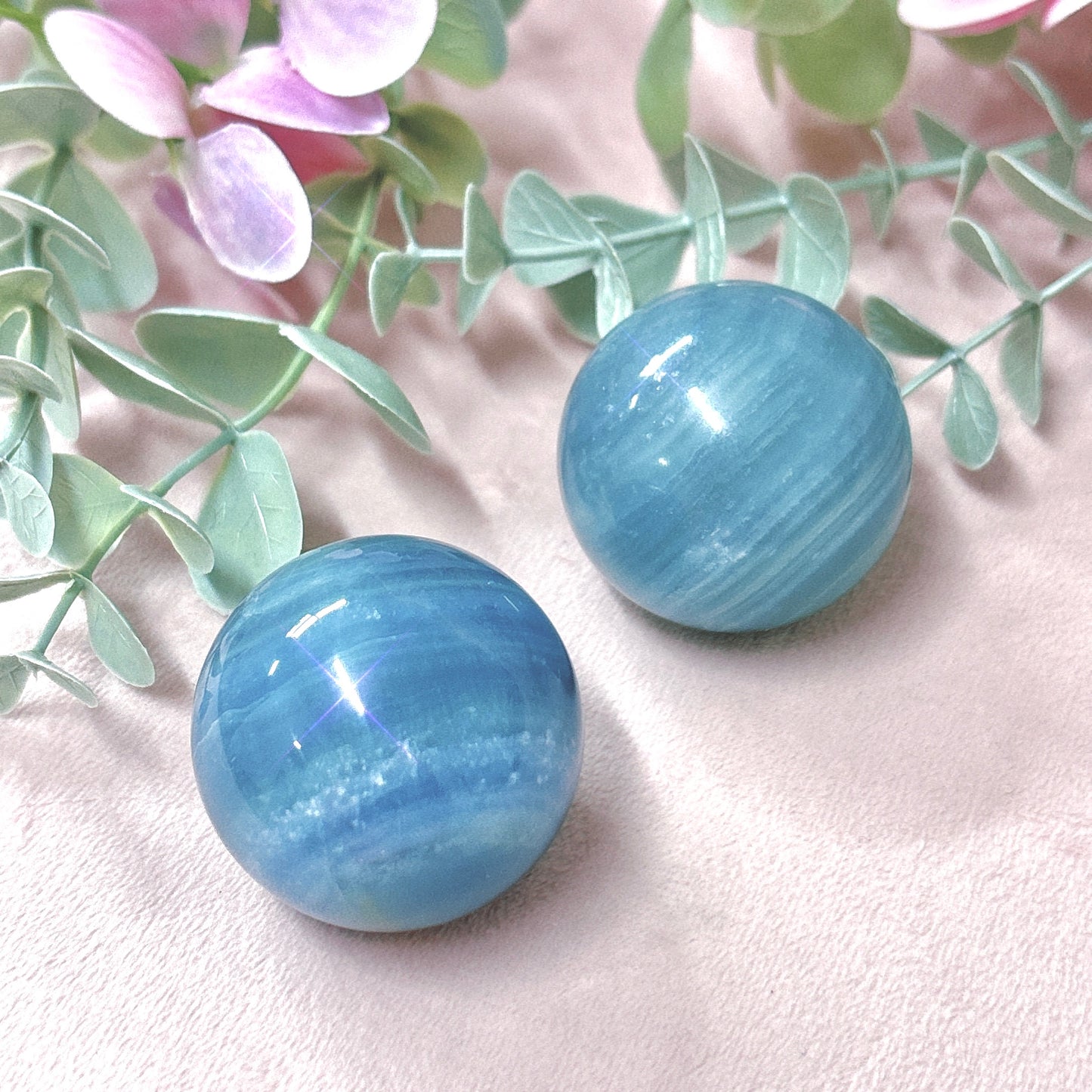 Lemurian Aquatine Calcite (Blue Onyx) Sphere