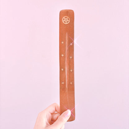 Wooden + Brass Incense Holder 25cm