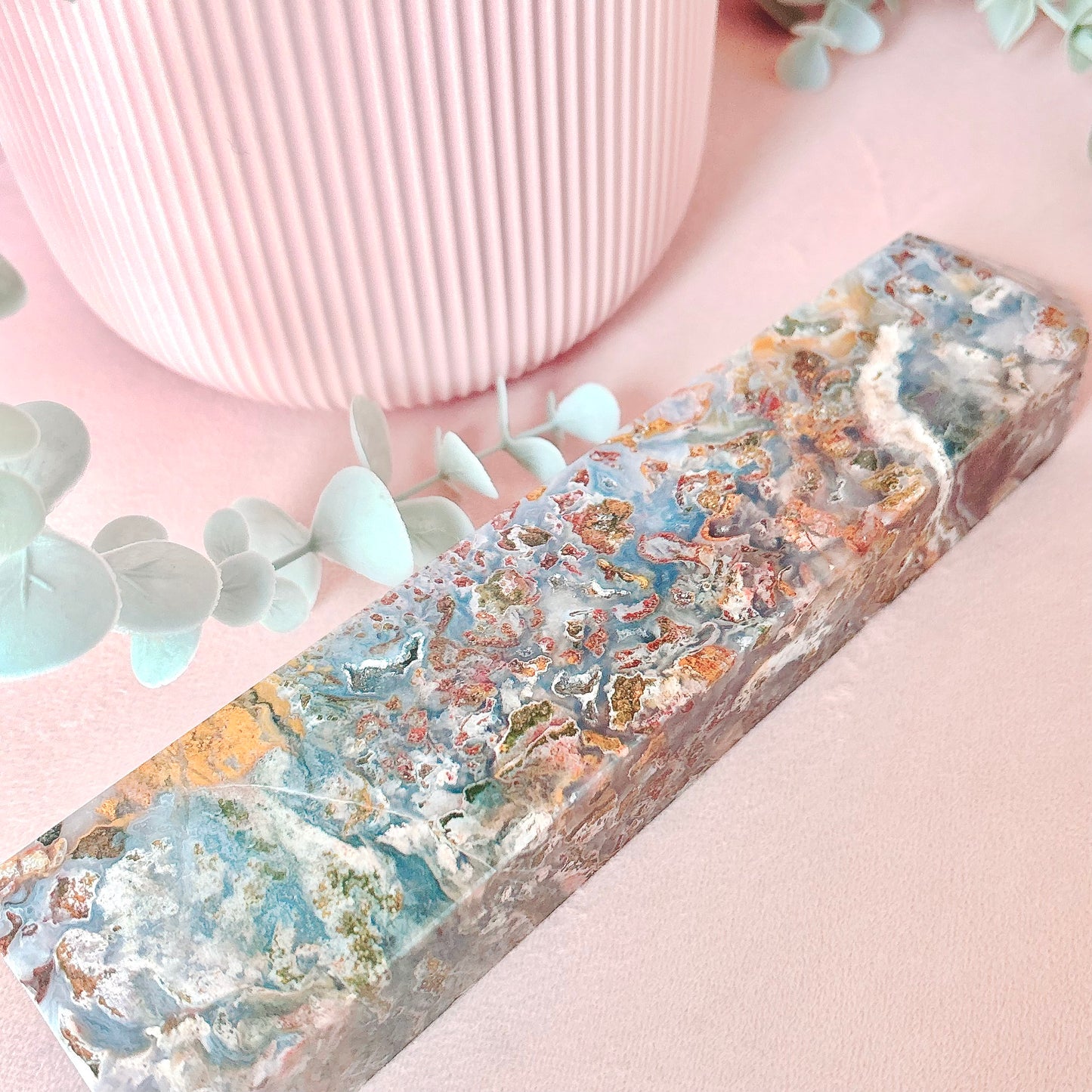 Moss Agate (colourful) Tower