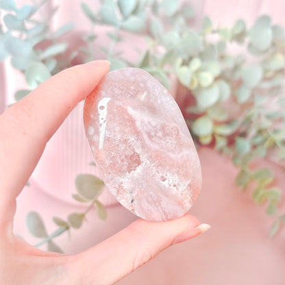 Flower Agate + Pink Amethyst Palm Stone